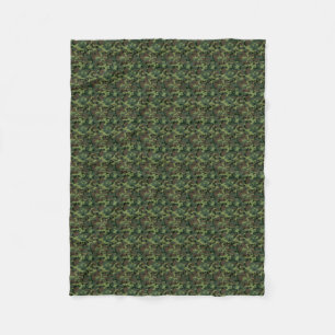 Green Camouflage Camo Pattern Fleece Blanket