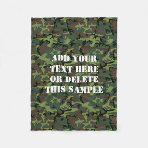 Green Camouflage Camo Pattern Personalised Fleece Blanket