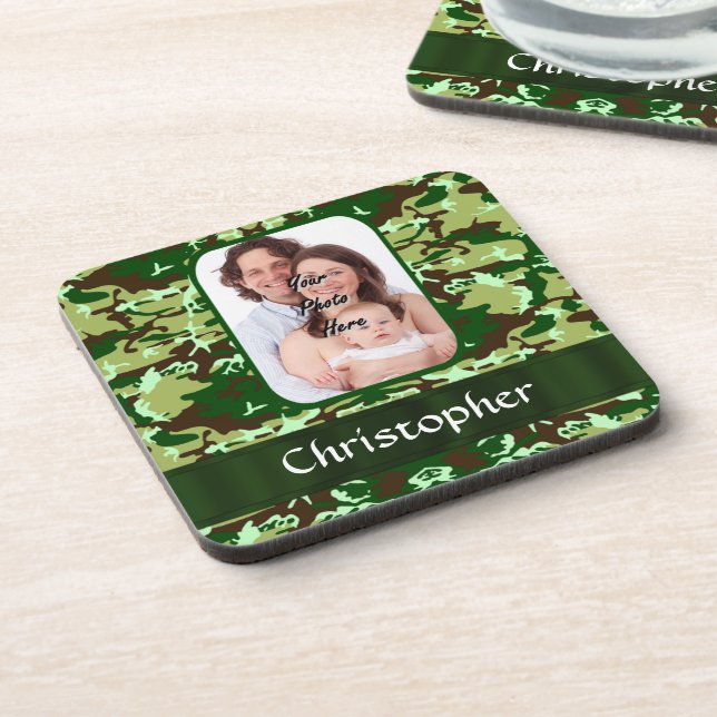 Green camouflage coaster (Left Side)