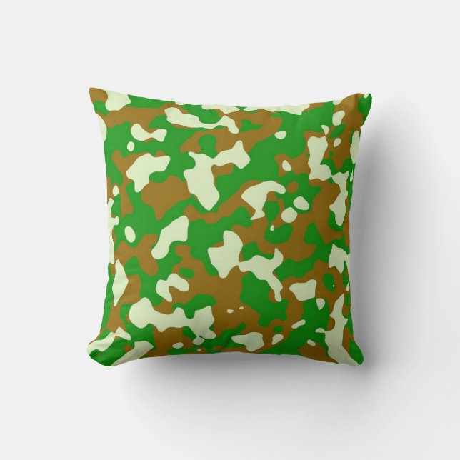 Green Camouflage Decorative Pillow (Front)