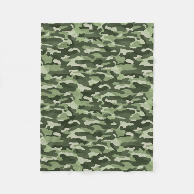 Green Camouflage Fleece Blanket (Front)