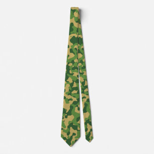 Green Camouflage in Khaki Tie