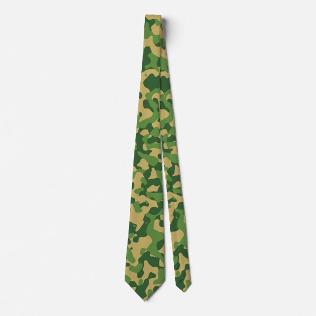 Green Camouflage in Khaki Tie (Front)