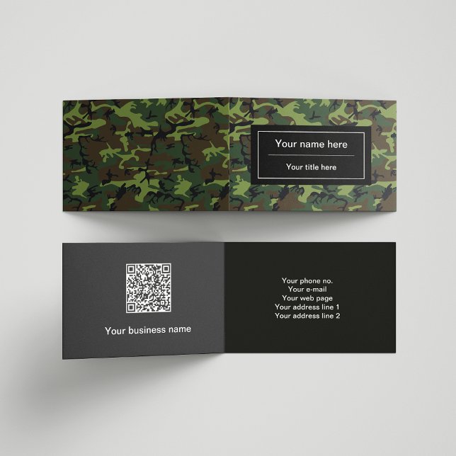 Green Camouflage, Military, Army Business Card (Creator Uploaded)