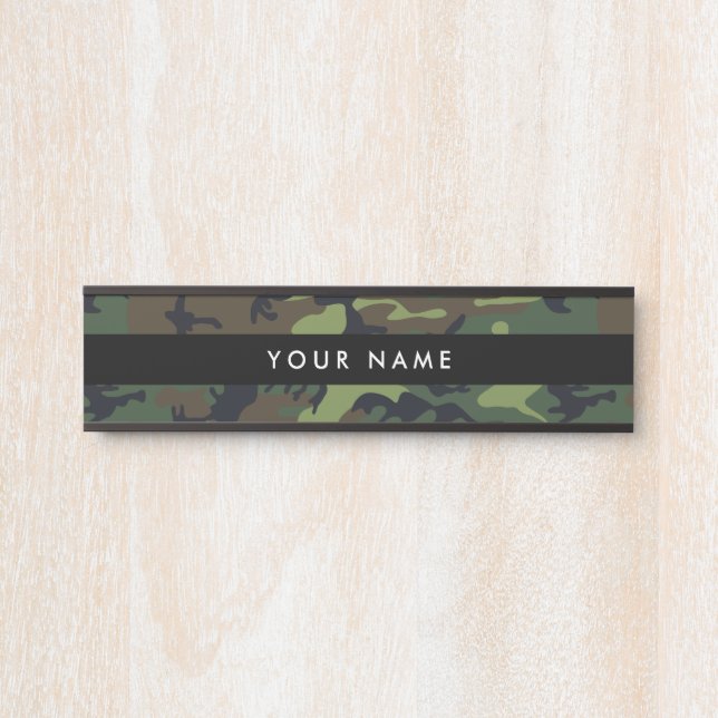 Green Camouflage, Military, Army Door Sign (Front)