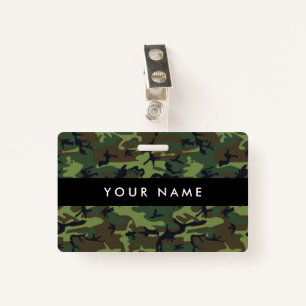 Green Camouflage, Military, Army ID Badge