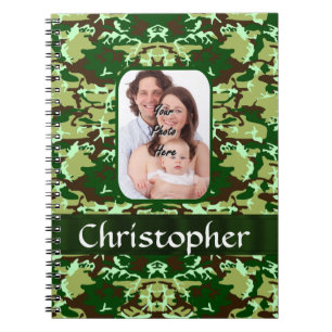 Green camouflage notebook