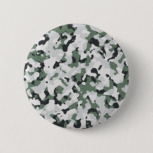 Green camouflage pattern 6 cm round badge (Front)