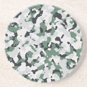 Green camouflage pattern coaster