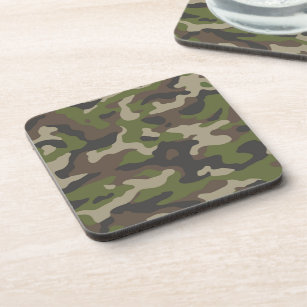 Green Camouflage Pattern Coaster