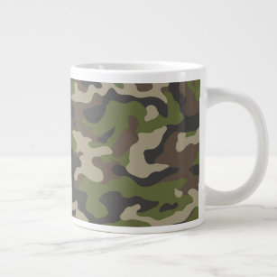 Green Camouflage Pattern Large Coffee Mug