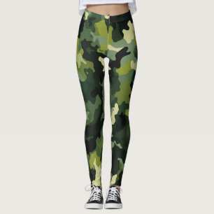 Green Camouflage Pattern Leggings