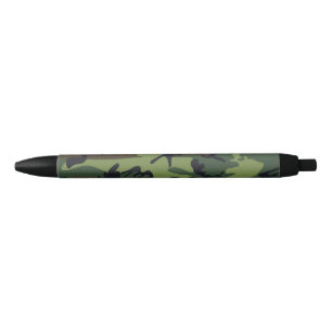 Green Camouflage Pattern, Military Pattern, Army Black Ink Pen