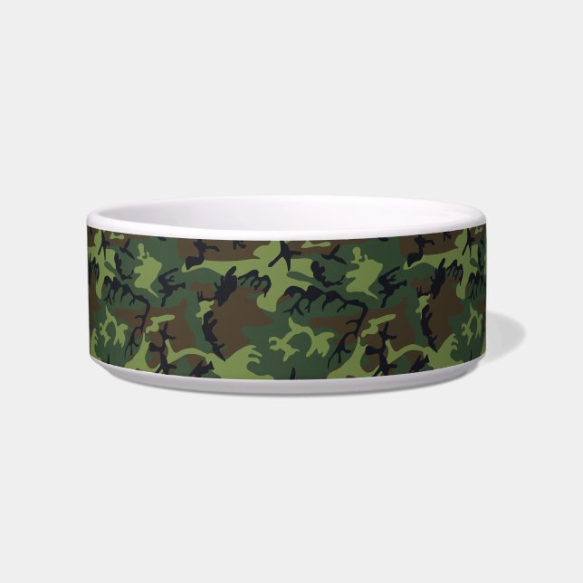 Green Camouflage Pattern, Military Pattern, Army Bowl (Front)
