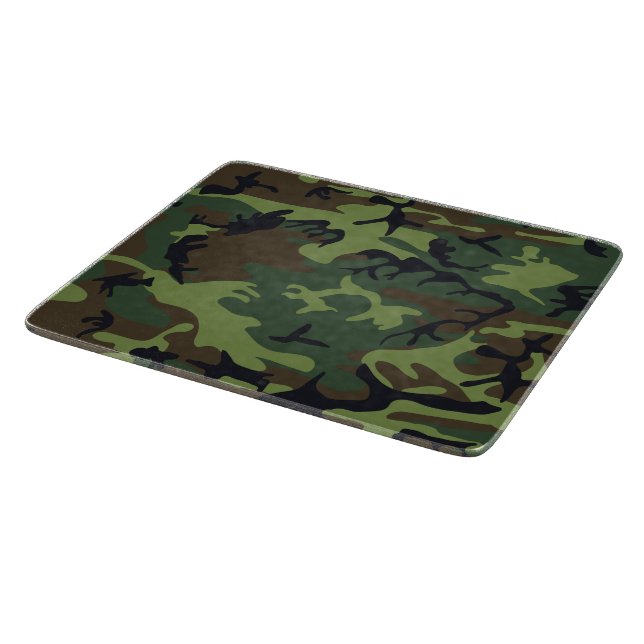 Green Camouflage Pattern, Military Pattern, Army Cutting Board (Corner)