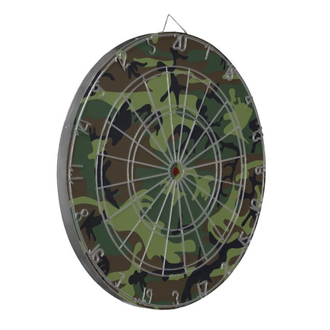Green Camouflage Pattern, Military Pattern, Army Dartboard (Front Left)