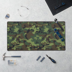 Green Camouflage Pattern, Military Pattern, Army Desk Mat