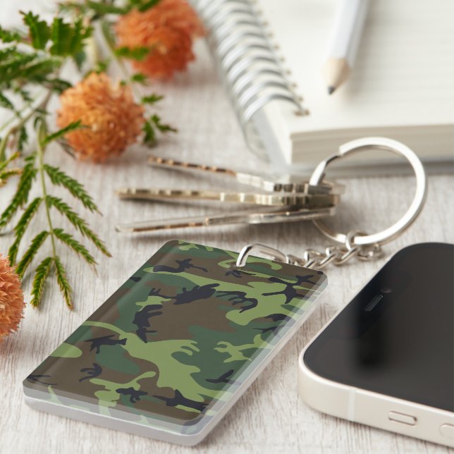 Green Camouflage Pattern, Military Pattern, Army Key Ring (Front Right)