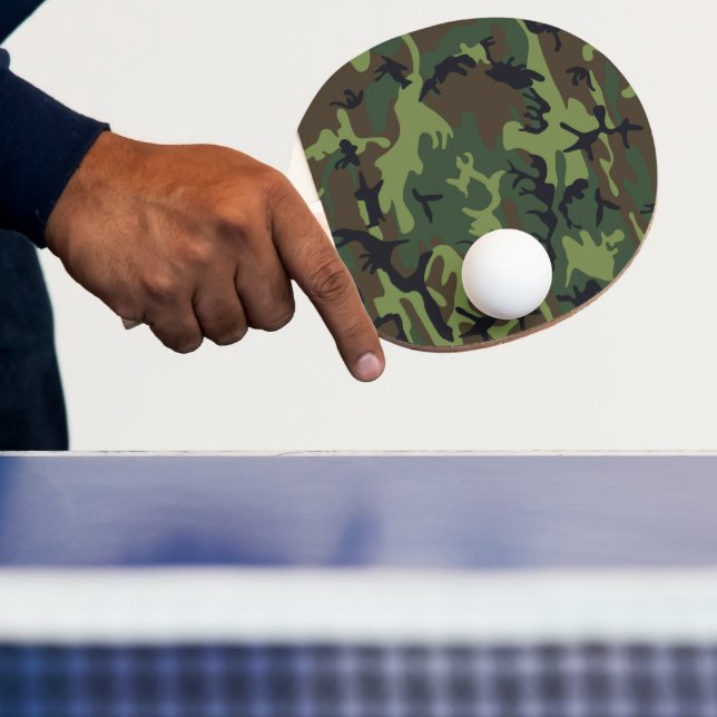 Green Camouflage Pattern, Military Pattern, Army Ping Pong Paddle (Insitu)