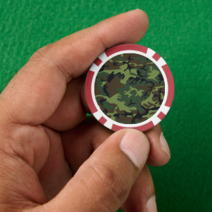 Green Camouflage Pattern, Military Pattern, Army Poker Chips