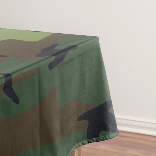 Green Camouflage Pattern, Military Pattern, Army Tablecloth (In Situ)