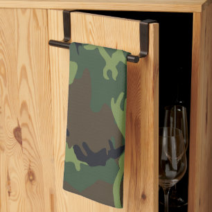 Green Camouflage Pattern, Military Pattern, Army Tea Towel