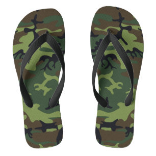 Green Camouflage Pattern, Military Pattern, Army Thongs