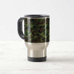 Green Camouflage Pattern, Military Pattern, Army Travel Mug