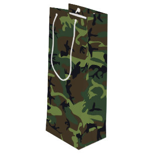 Green Camouflage Pattern, Military Pattern, Army Wine Gift Bag