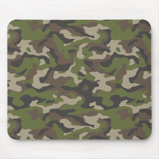 Green Camouflage Pattern Mouse Pad (Front)