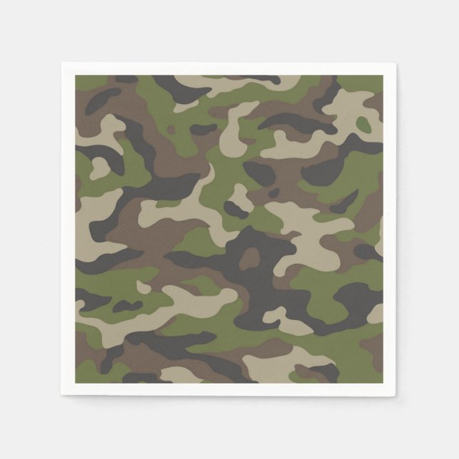 Green Camouflage Pattern Napkin (Front)