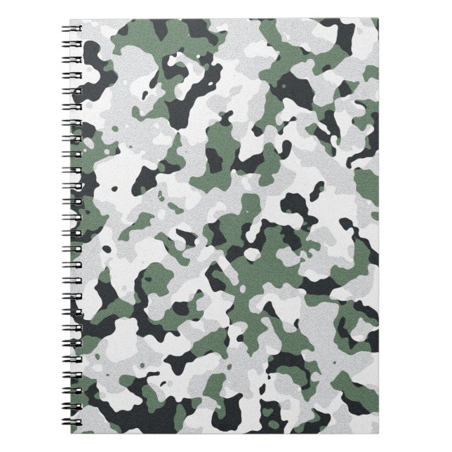 Green camouflage pattern notebook (Front)