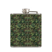 Green Camouflage Pattern Sheriff Name Badge Hip Flask (Back)