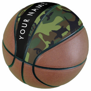 Green Camouflage Pattern, Your name, Personalise Basketball