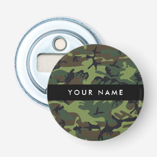 Green Camouflage Pattern, Your name, Personalise Bottle Opener