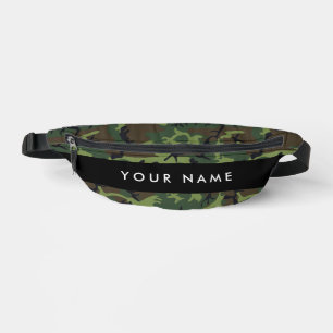 Green Camouflage Pattern, Your name, Personalise Bum Bags