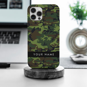 Green Camouflage Pattern, Your name, Personalise iPhone 15 Pro Max Case
