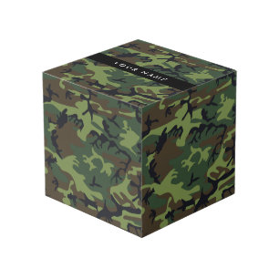 Green Camouflage Pattern, Your name, Personalise Cube