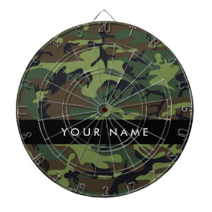 Green Camouflage Pattern, Your name, Personalise Dartboard
