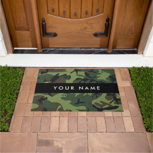 Green Camouflage Pattern, Your name, Personalise Doormat