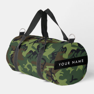 Green Camouflage Pattern, Your name, Personalise Duffle Bag