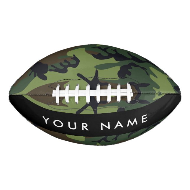 Green Camouflage Pattern, Your name, Personalise Football (Front)