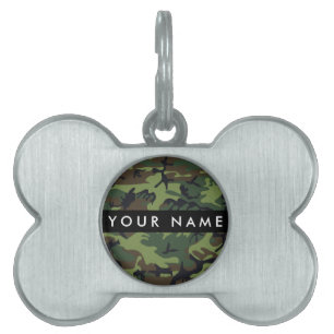 Green Camouflage Pattern, Your name, Personalise Pet ID Tag