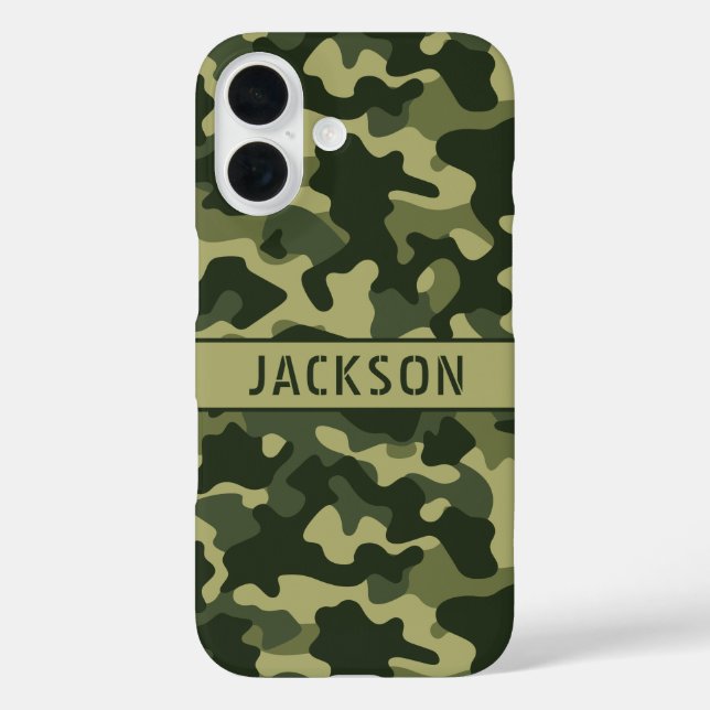 Green Camouflage Personalized Case-Mate iPhone Case (Back)
