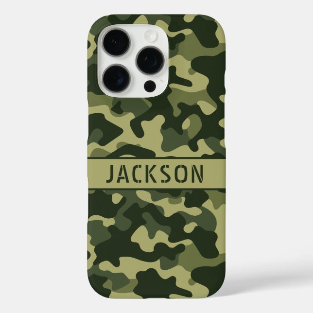 Green Camouflage Personalized Case-Mate iPhone Case (Back)