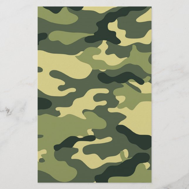 Green Camouflage Scrapbook Crafting Paper (Front)