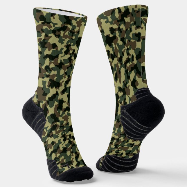 Green Camouflage  Socks (Angled)