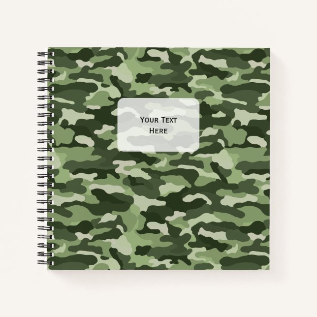 Green Camouflage Square Notebook (Front)
