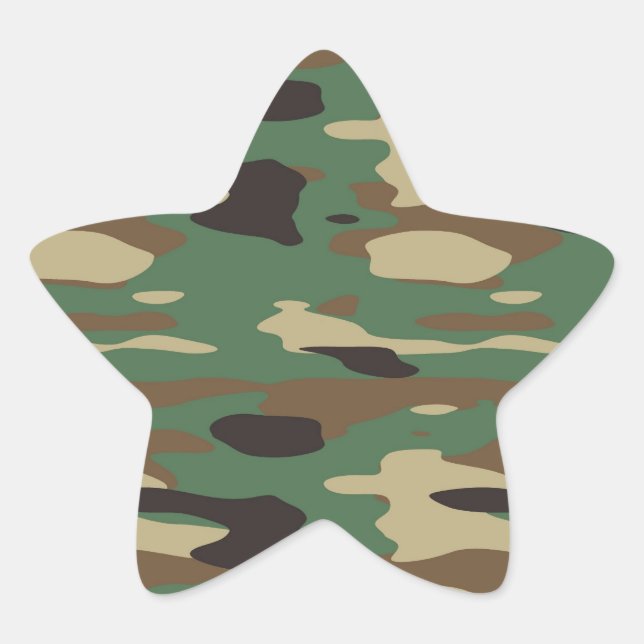 Green Camouflage Star Sticker (Front)
