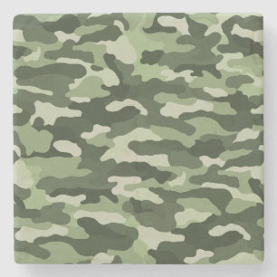 Green Camouflage Stone Coaster